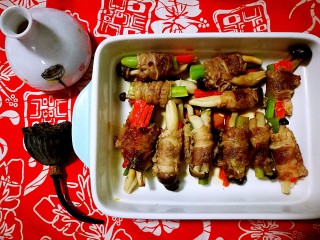 7、五色牛肉卷和豆腐羹,五色食材,滋养我们的身体。