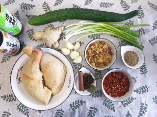 1、家庭版凉拌口水鸡,食材准备