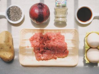 1、奇亚籽牛肉饼,食材准备～