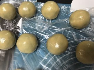 10、广式抹茶蛋黄月饼,依次做完