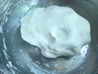 4、肉菜咸汤圆2,和成面团。