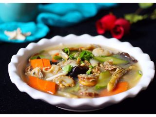 17、扇贝海鲜杂蔬羹,成品一