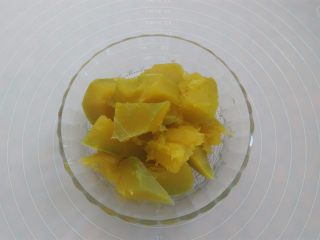 1、“蒸”的好吃不上火——南瓜糯米糍, 南瓜去皮切小块，隔水蒸30分钟，蒸熟后取出放凉，蒸南瓜的时候可以准备馅料