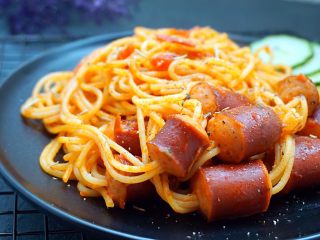 14、通心肠番茄意面,近看