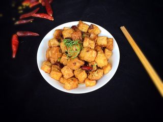 17、宫保豆腐丁,成品图。