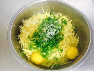 4、香酥土豆饼,拌匀