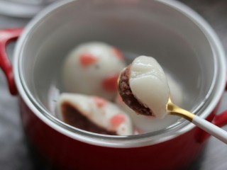 21、网红猪猪汤圆/花纹汤圆,自制豆沙馅,和萌萌哒汤圆