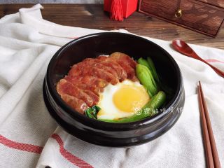 16、腊肠煲仔饭,完成。