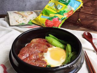 17、腊肠煲仔饭,完成。