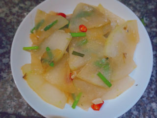 20、清炒冬瓜片,就可以出锅啦～