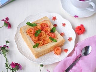 14、苹果花土司盒,一份浪漫的早餐就做好了