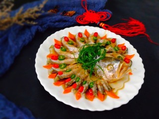 16、#咸味#黄花鱼版--孔雀开屏鱼,成品图