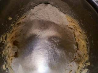 10、凤梨酥『简单版』,再筛入低粉,奶粉,加少量油。