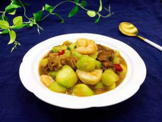 29、#绿色美食# 下饭神菜  面筋丝瓜煲,成品图