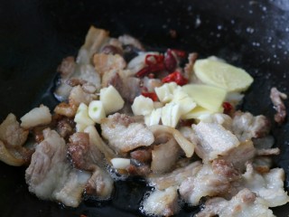 10、≈干锅手撕包菜≈,倒入花椒，辣椒，生姜，大蒜