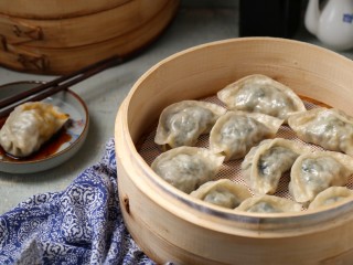 15、猪肉山芹馅蒸饺,成品图