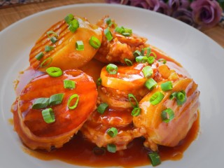 20、茄汁杏鲍菇,撒上葱花即可