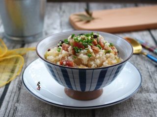 15、葫芦瓜腊肠冬菇焖饭,成品图