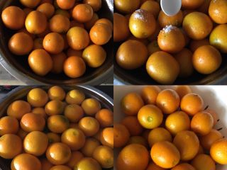 1、止咳化痰的金桔酱,金桔去蒂,放入盐水浸泡10分钟,清洗干净后沥干水分