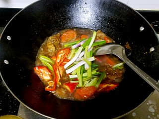 13、滋味羊肉煲,起锅前加入香葱。