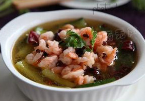 9、出水芙蓉虾仁,烧开即可