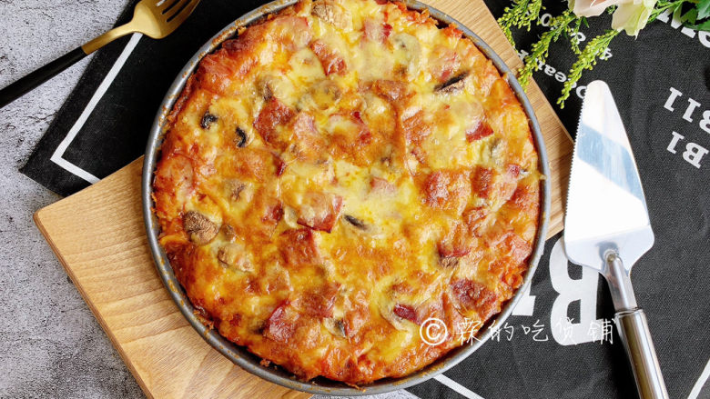 冬至美食培根蘑菇披萨