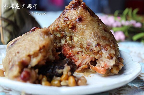 广式香菇花肉粽子超详细两种办法