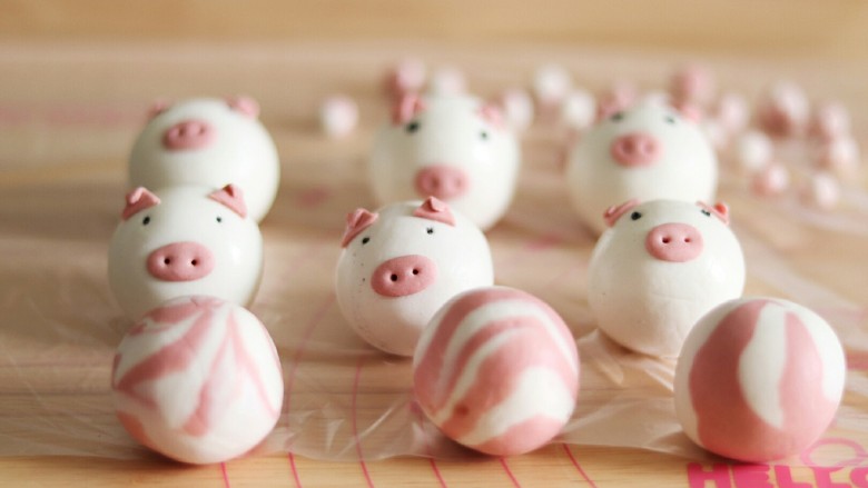 网红猪猪汤圆花纹汤圆