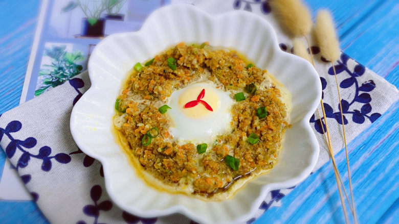 冬至美食胡萝卜肉末蒸蛋