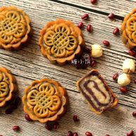 斑纹豆沙莲蓉月饼自制红豆沙白莲蓉