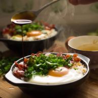 腊肠葱香煲仔饭