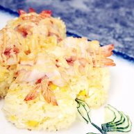 奶酪蝴蝶虾饭团