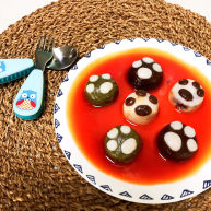 冬至美食茄汁三味猫爪汤圆