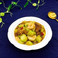 绿色美食下饭神菜面筋丝瓜煲