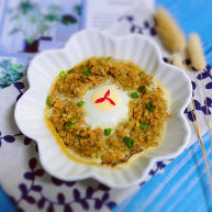 冬至美食胡萝卜肉末蒸蛋