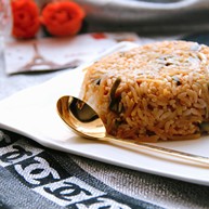 茄丝土豆丝辣酱拌饭