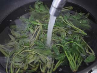 11、香椿拌豆腐,用凉水反复冲洗几遍。