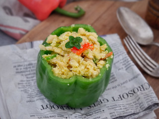 21、假米饭鸡肉青椒盅，健康减肥，低脂代餐,成品图~~