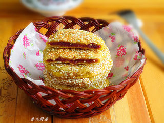 14、南瓜炼奶紫薯饼,好吃