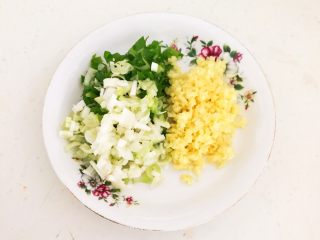 1、温州瘦肉丸,把葱和姜切成末