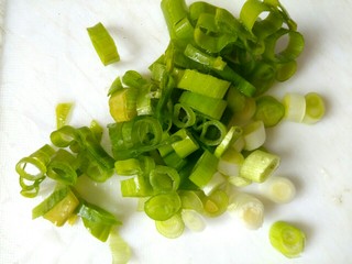 7、尖椒土豆片小炒肉,葱切圈