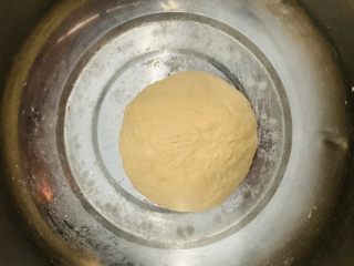 8、红糖馒头卷红枣,下手揉成光滑的面团发酵两倍大。