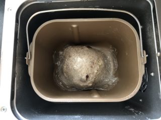 5、蔓越梅花生黑麦软欧包,5、揉均匀后直接在面包机启动发酵功能，大约1个小时。