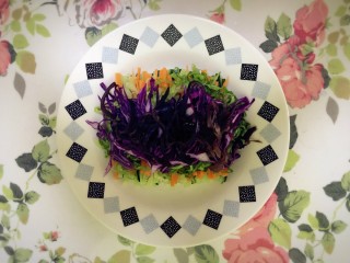 7、手撕鸡胸肉,将黑木耳切细摆盘