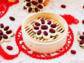 18、老面红枣花样馒头,成品一