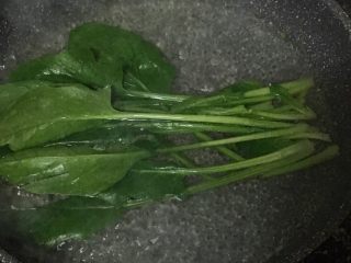 3、宝宝辅食之银鱼菠菜玉子烧,菠菜清洗干净，放到开水里焯一下，捞出沥干水分。