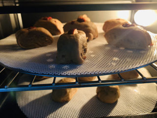 18、红枣红糖馒头,把馒头放在烤箱发酵模式发酵，也可以直接把蒸锅水加热到35度左右发酵，夏天就不用这么麻烦，室温发酵就好，喜欢吃紧实馒头，醒发半小时就好，我喜欢吃蓬松的馒头，发一个小时；