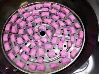 13、补铁辅食隐形肉泥彩色迷你馒头,锅里加入温水盖上盖子发酵至1.5-2倍大就可以，