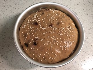 8、蔓越莓红糖发糕,撒上白芝麻。