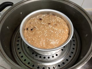 9、蔓越莓红糖发糕,入蒸锅，上汽后大火蒸25分钟，闷5分钟揭盖。